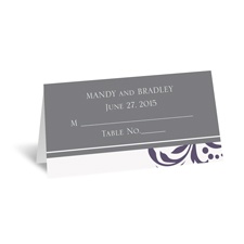 Lavish Damask - Purple - Place Card