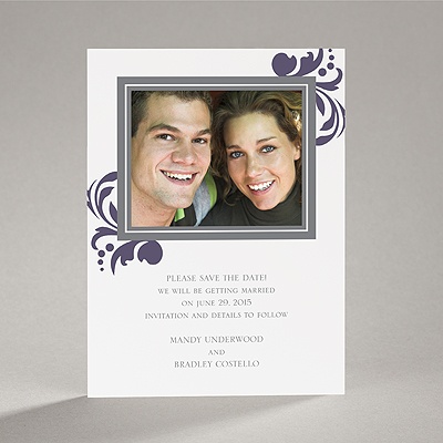 Lavish Damask - Purple Save the Date