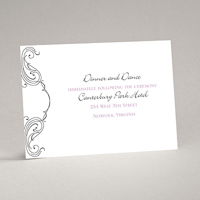 Calligraphy Frame - Black - Reception Card