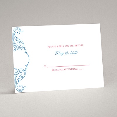 Calligraphy Frame - Black - Response Card and Envelope