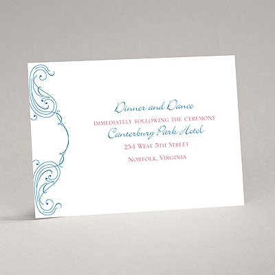 Calligraphy Frame - Blue - Reception Card