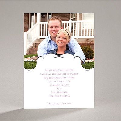 Calligraphy Frame - Black - Photo Save the Date