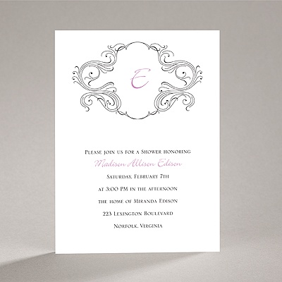 Calligraphy Frame - Black - Bridal Shower Invitation