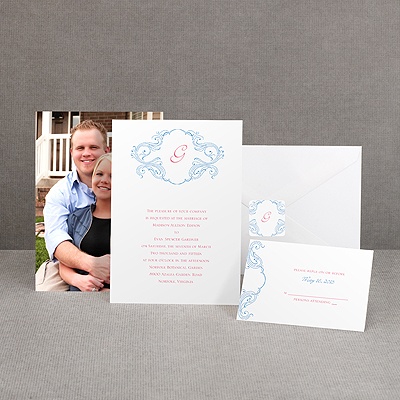 Calligraphy Frame - Blue - Invitation