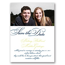 Lives Joining - Navy Save the Date Card