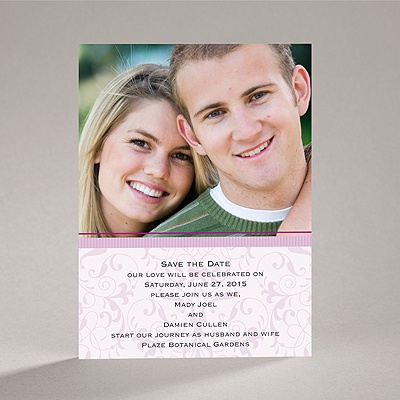 Flourish Frame - Purple - Save the Date Card