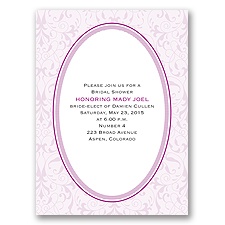 Flourish Frame - Purple - Bridal Shower Invitation