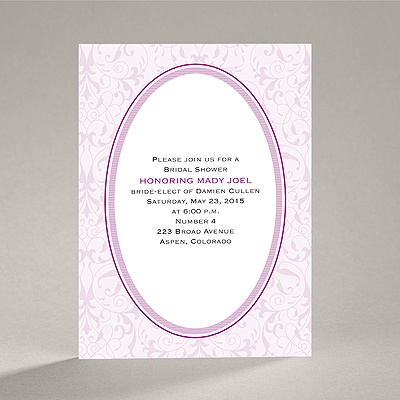 Flourish Frame - Purple - Bridal Shower Invitation