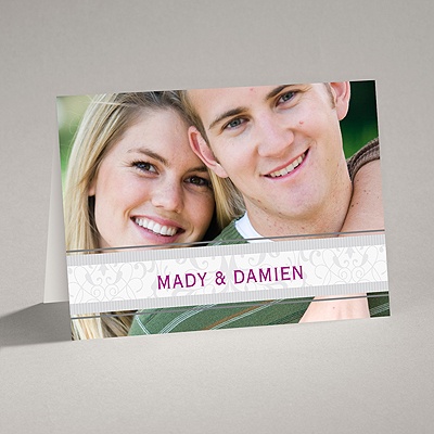 Flourish Frame - Grey - Thank You Card and Envelope