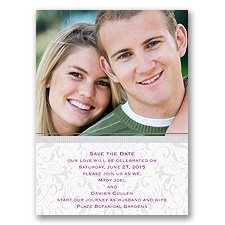 Flourish Frame - Grey - Save the Date Card