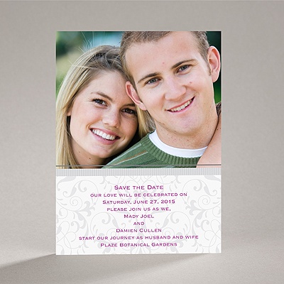 Flourish Frame - Grey - Save the Date Card