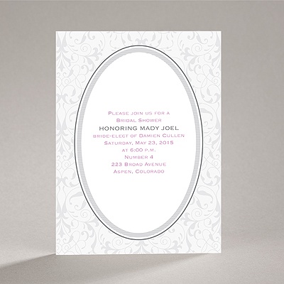 Flourish Frame - Grey - Bridal Shower Invitation