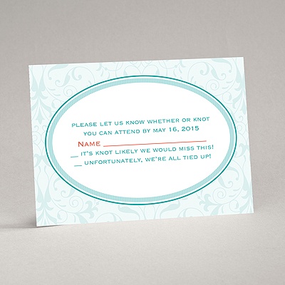 Flourish Frame - Teal - Response Card and Envelope