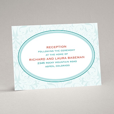 Flourish Frame - Teal - Reception Card