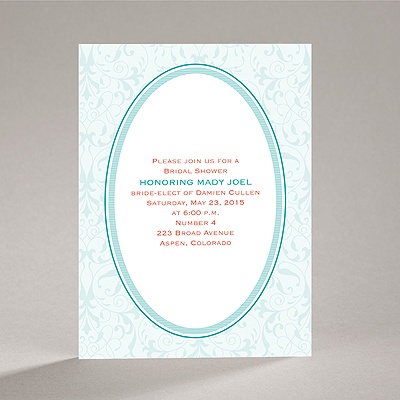 Flourish Frame - Teal - Bridal Shower Invitation