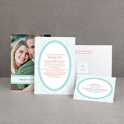 Flourish Frame - Teal - Invitation