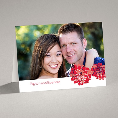 Love Blooms - Red - Thank You Card and Envelope