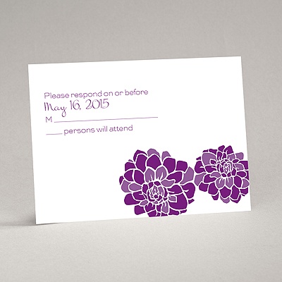 Love Blooms - Purple - Response Card and Envelope