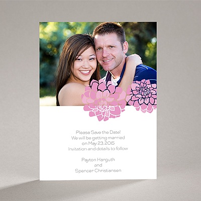 Love Blooms - Pink - Save the Date Card