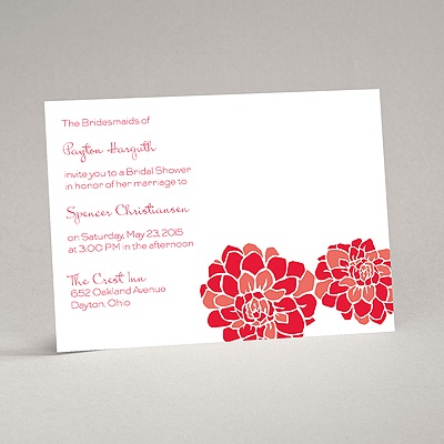 Love Blooms - Red - Bridal Shower Invitation