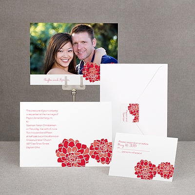 Love Blooms - Red - Invitation