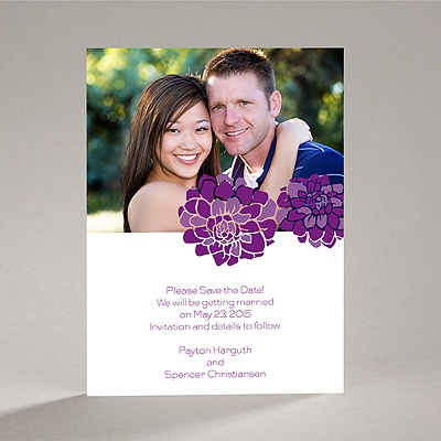 Love Blooms - Purple - Save the Date Card