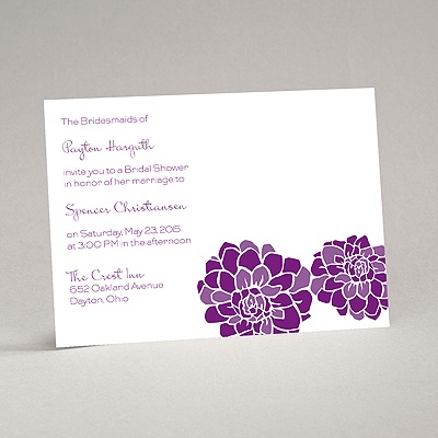 Love Blooms - Purple - Bridal Shower Invitation