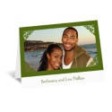 Damask Corners - Green Thank You Card and Envelope