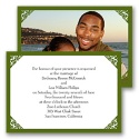 Damask Corners - Green Invitation