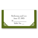 Damask Corners - Green Place Card
