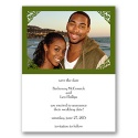 Damask Corners - Green Save the Date Card