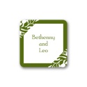 Damask Corners - Green Envelope Seal