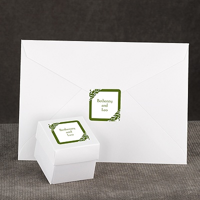 Damask Corners - Green - Seal
