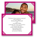Damask Corners - Fuchsia Invitation