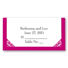Damask Corners - Fuchsia Place Card
