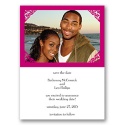 Damask Corners - Fuchsia Save the Date Card