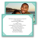 Damask Corners - Aqua Invitation