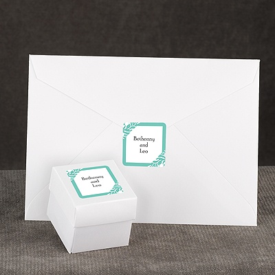 Damask Corners - Aqua - Seal