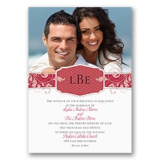 Filigree Monogram - Merlot - Invitation