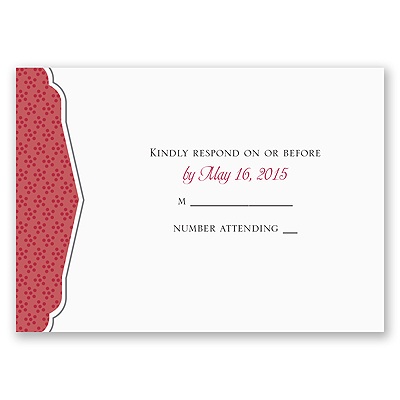 Filigree Monogram - Merlot - Response Card and Envelope