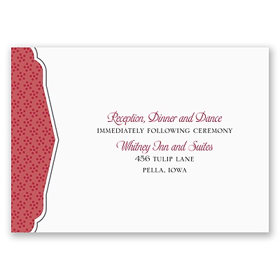 Filigree Monogram - Merlot - Reception Card