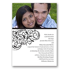 Fanciful Filigree - Black Invitation