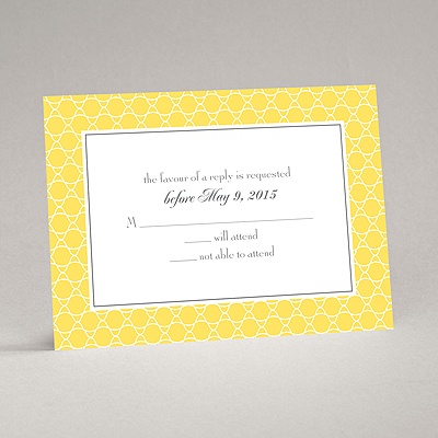 Swirls and Stripes - Yellow - Response Card and Envelope