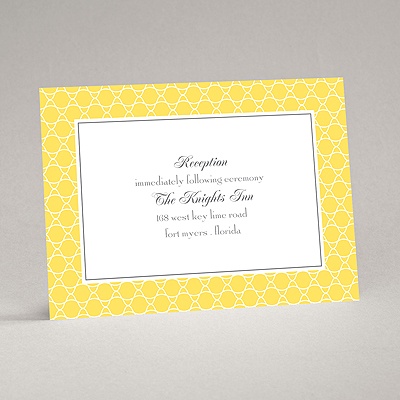 Swirls and Stripes - Yellow - Reception Card