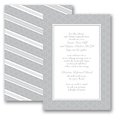 Swirls and Stripes - Grey - Invitation