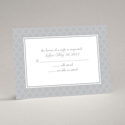Swirls and Stripes - Grey - Response Card and Envelope