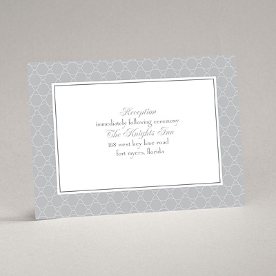 Swirls and Stripes - Grey - Reception Card