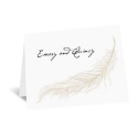 Fanciful Feather - Champagne Thank You Card and Envelope