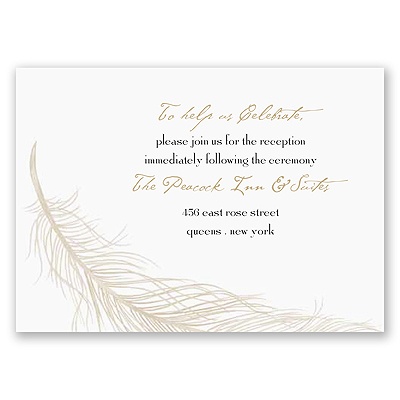 Fanciful Feather - Champagne Reception Card