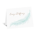 Fanciful Feather - Aqua Thank You Card and Envelope